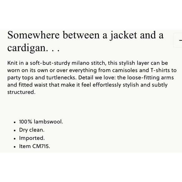 J. Crew Milano Stitch Cinched Waist Cardigan Black NWT size Medium - Picture 5 of 6